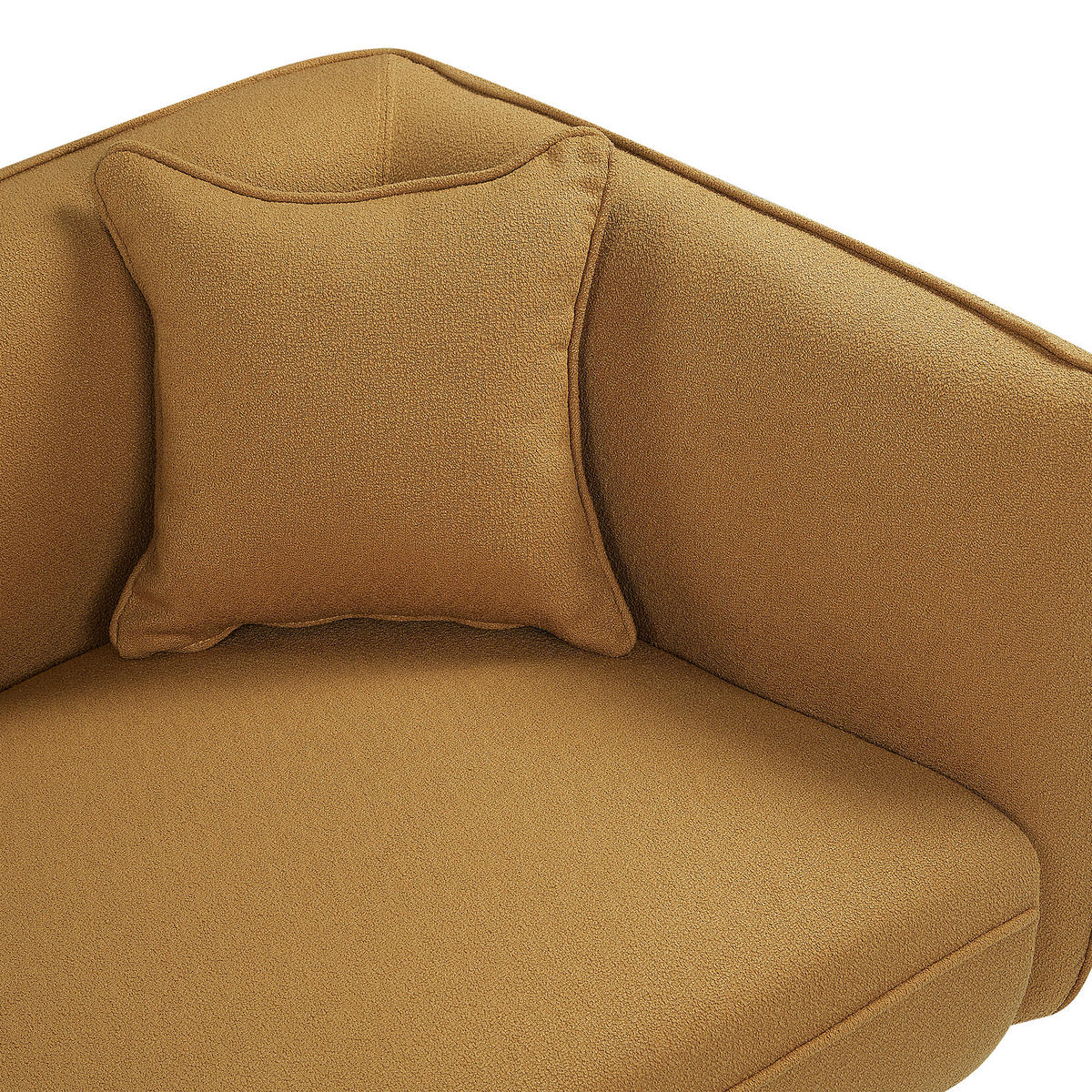CHAISELONGUE Bouclé senfgelb rechtsseitig Chevannes - Gelb/Schwarz, Textil (138/74/77cm) - Beliani