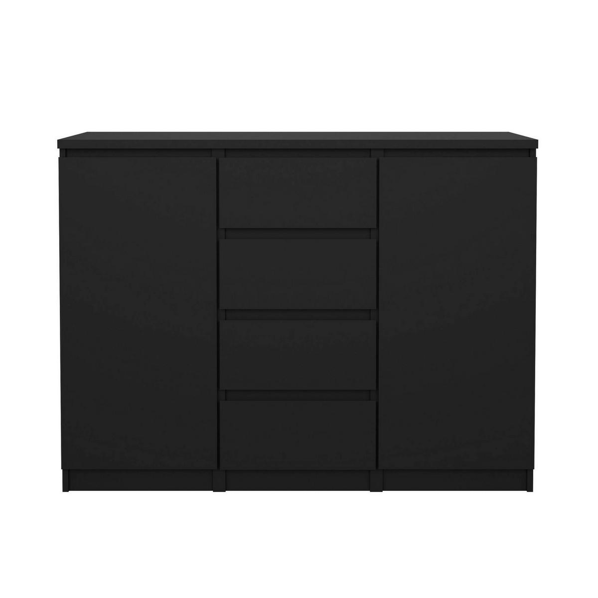 KOMMODE Schwarz 50/120.8/90.7 cm - Schwarz, Holzwerkstoff (120.8/90.7/50cm) - DMORA