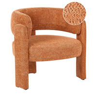 SESSEL Chenillegewebe Orange Burea - Orange, Holzwerkstoff/Textil (80/74/70cm) - Beliani