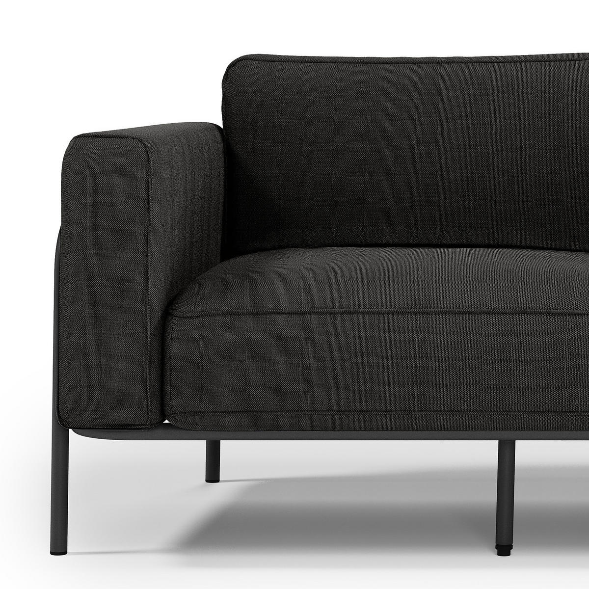 2-SITZER OUTDOOR-SOFA - Schwarz, Textil/Metall (182/76/88cm) - home24