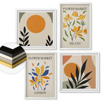 WANDBILDER 4er-Set - 50x50 cm & 40x60 cm Weißer Rahmen - Blumenposter Paris Mailand - Weiß, Kunststoff (50/50cm) - ArtPrintCave
