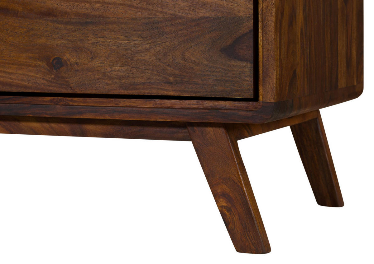 SIDEBOARD Sheesham 200x40x65 walnuss gewachst MALMÖ 2 #130 - Dunkelbraun, Holzwerkstoff (200/65/40cm) - Massivmoebel24