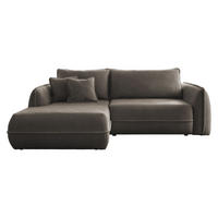 ECKSOFA Moho, Seite: Links - Schwarz/Braun, Holz/Kunststoff (254/162cm) - MIRJAN24