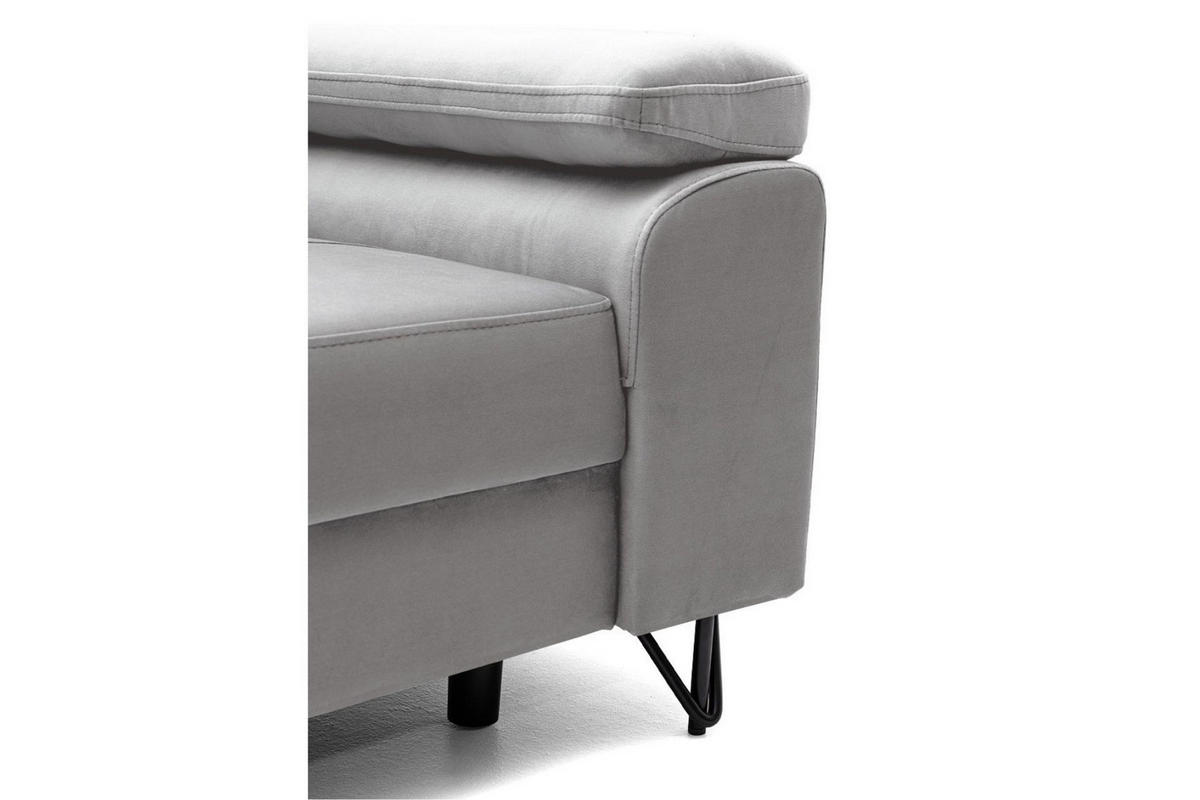 SESSEL JUNIOR mit verstellbare Kopfstütze Velours Grau - Schwarz/Grau, Holz/Textil (116/90/92cm) - Muffo