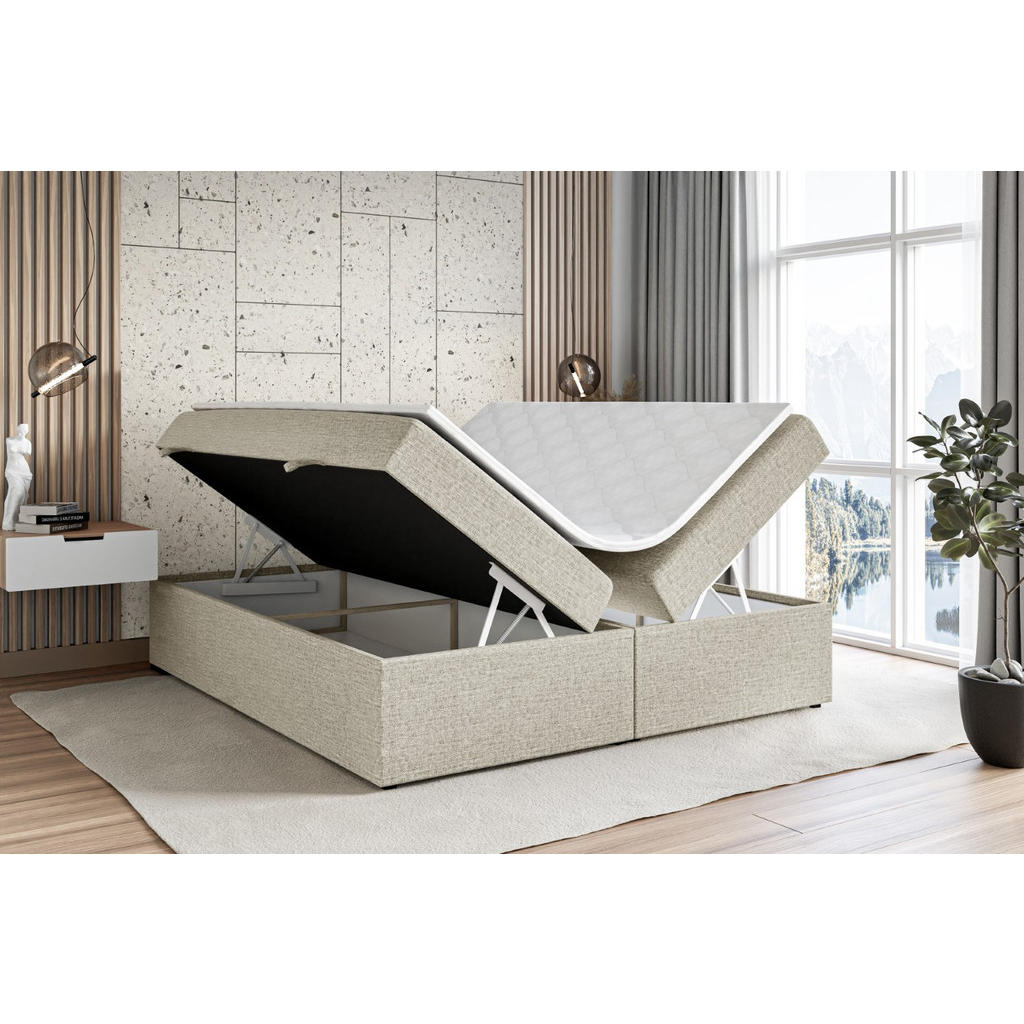 Thumbnail - Altdecor Boxbett, Beige, Holzwerkstoff, Höhe ca. 20 cm, 160x200 cm, Schlafzimmer, Betten, Boxspringbetten