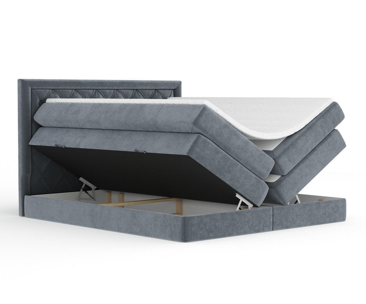 BOXSPRINGBETT Aurelia Grau 160/200 cm - Schwarz/Grau, Holz/Holzwerkstoff (160/200cm) - Maison de Reve