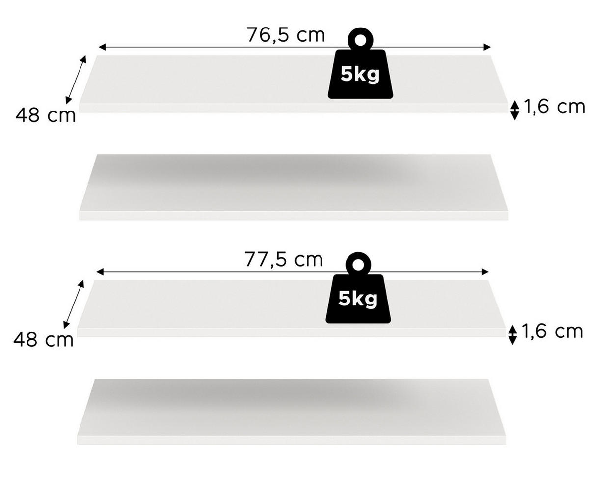 KLEIDERSCHRANK weiß 5-türig 200 cm, Drehtürenschrank mit zusätzlichen Einlegeböden - Schwarz/Weiß, Holzwerkstoff/Kunststoff (200/176/51cm) - Inn.Furn