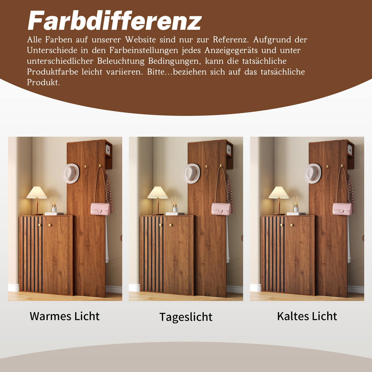 GARDEROBENSET modern Schuhschrank Haken Kleiderstange Flur kompakt - Walnussfarben, Holzwerkstoff (38.5/191.5/115cm) - FLIEKS