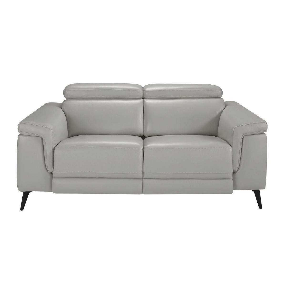 SOFA 2-sitziges relaxsofa aus grauem leder 170/103/99 cm - Hellgrau/Schwarz, Leder (170/99/103cm) - ANGEL CERDA