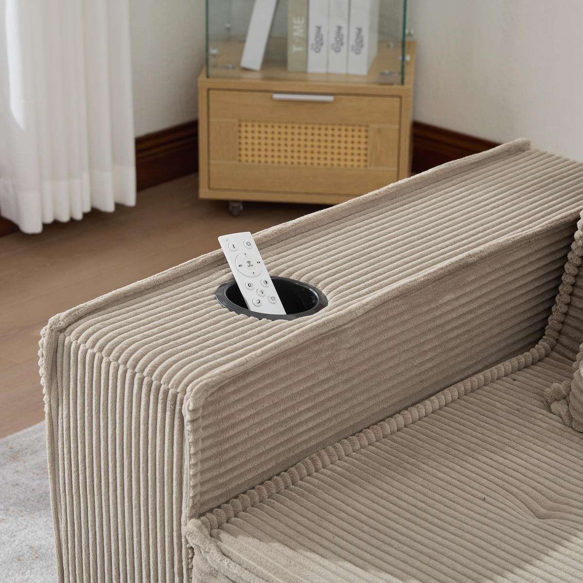 SCHLAFSOFA Zweisitzer mit Schlaffunktion,ausziehbar,Modulares Design,Cord,Khaki - Braun, Textil (162/42/54cm) - LVHOM