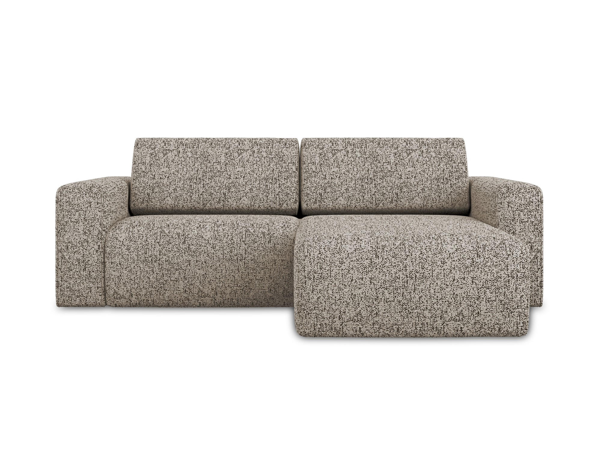 ECKSOFA Rechts Strukturstoff Stoff Beige - Beige/Gelb, Kunststoff/Textil (224/167cm) - Makamii