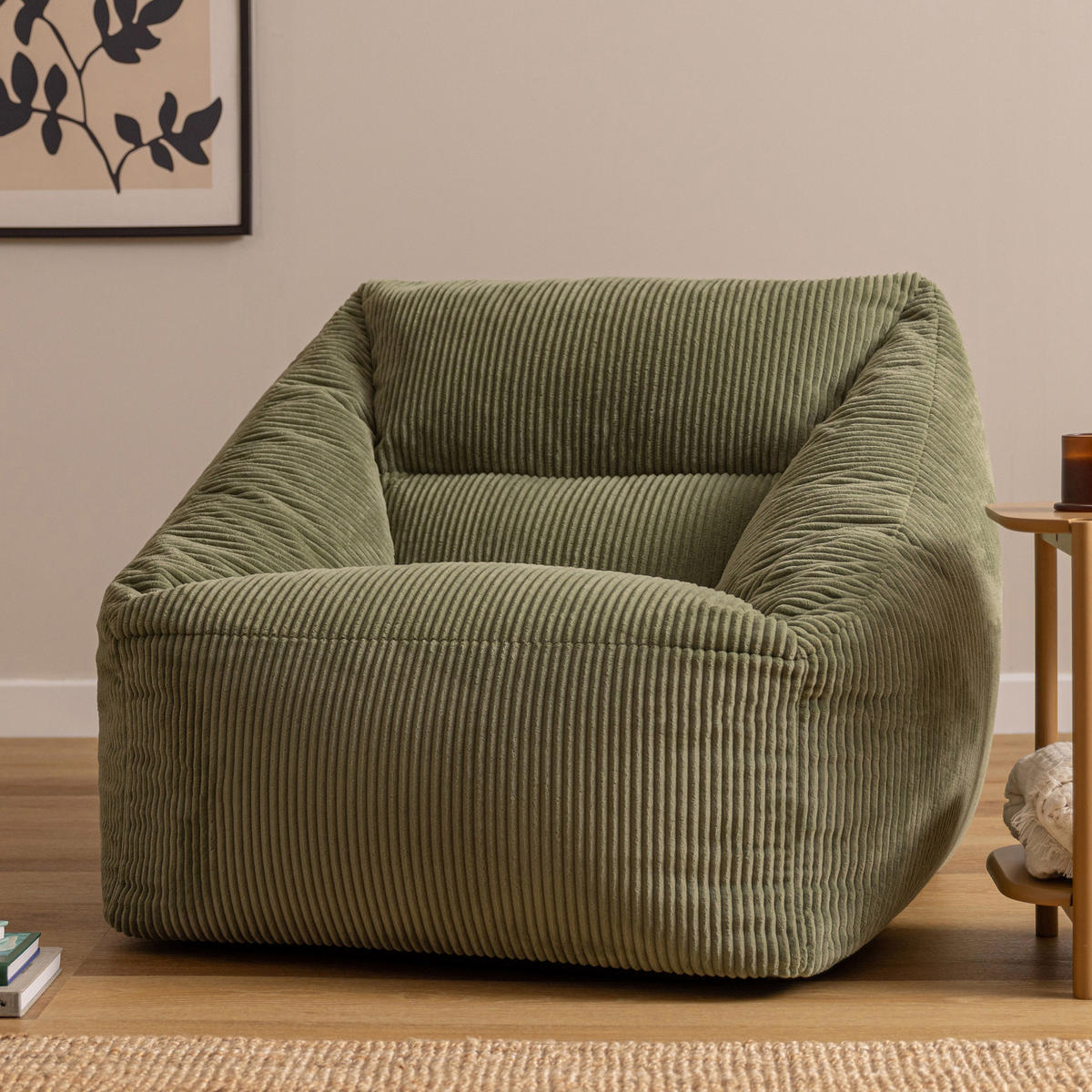 SITZSACK Cord Sessel Natalia - Salbeigrün, Textil (97/73/84cm) - icon
