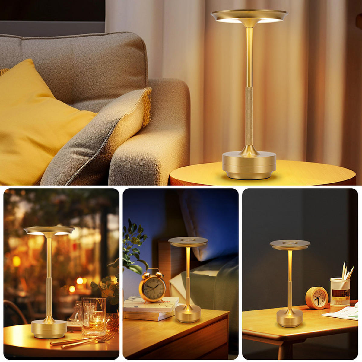 LED-TISCHLEUCHTE BRIGITTE Ⅲ 27/13/13 cm(2er-set) - Goldfarben, Metall (27/13/13cm) - Nettlife