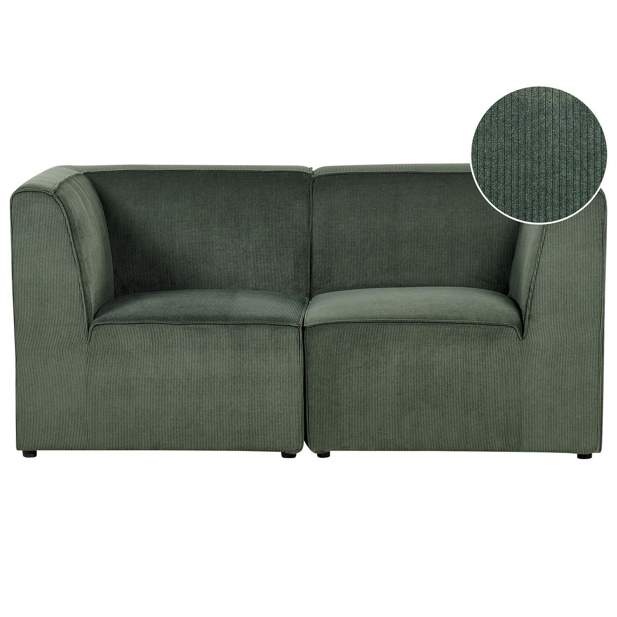 2-SITZER-SOFA Cord dunkelgrün Lemvig - Grün, Textil (166/78/83cm) - Beliani