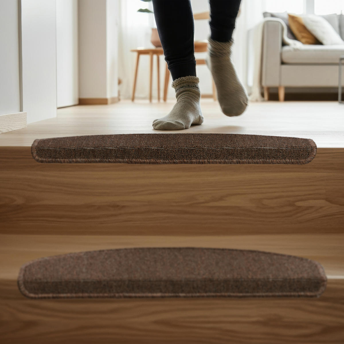 15XSTUFENMATTEN - Dunkelbraun, Kunststoff (24/65/4cm) - Relaxdays