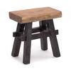 HOCKER VINTAGE 40 Massivholz 04 schwarz-natur - Graubraun, Holz (45/43/27cm) - DESIGN DELIGHTS