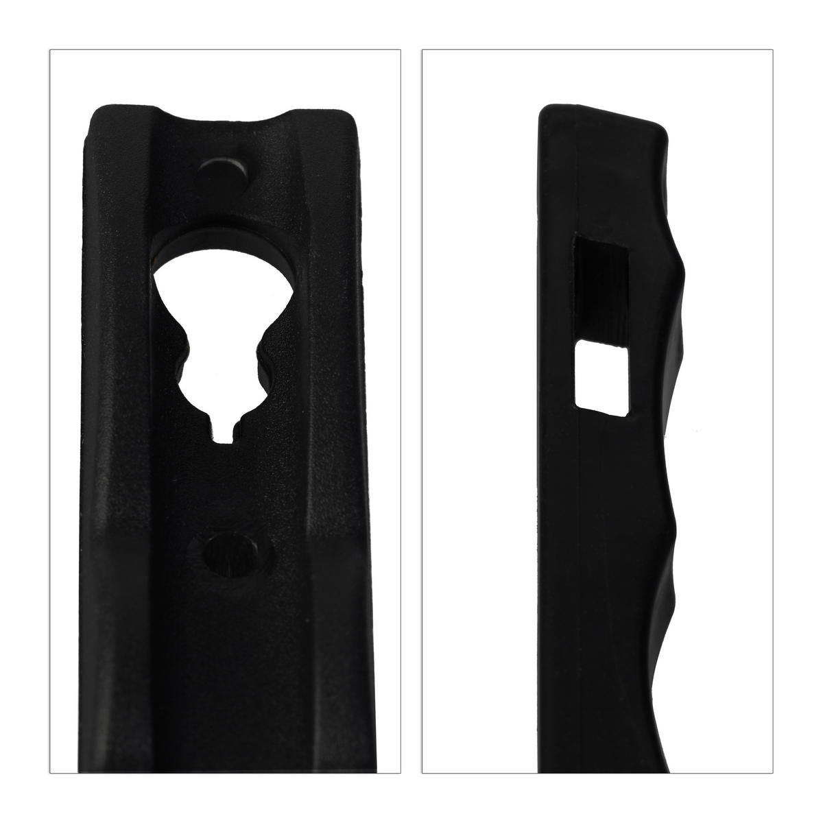 7XDRAHTBÜRSTE - Schwarz, Textil/Metall (2/16/7.5cm) - Relaxdays