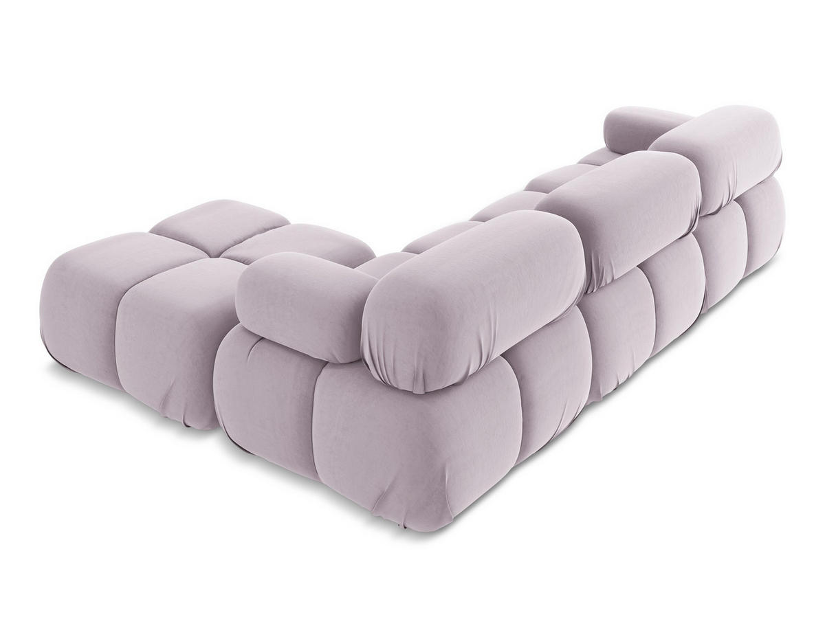 ECKSOFA Beidseitig Samt Stoff Violett - Lila/Flieder, Kunststoff/Textil (285/191cm) - Makamii