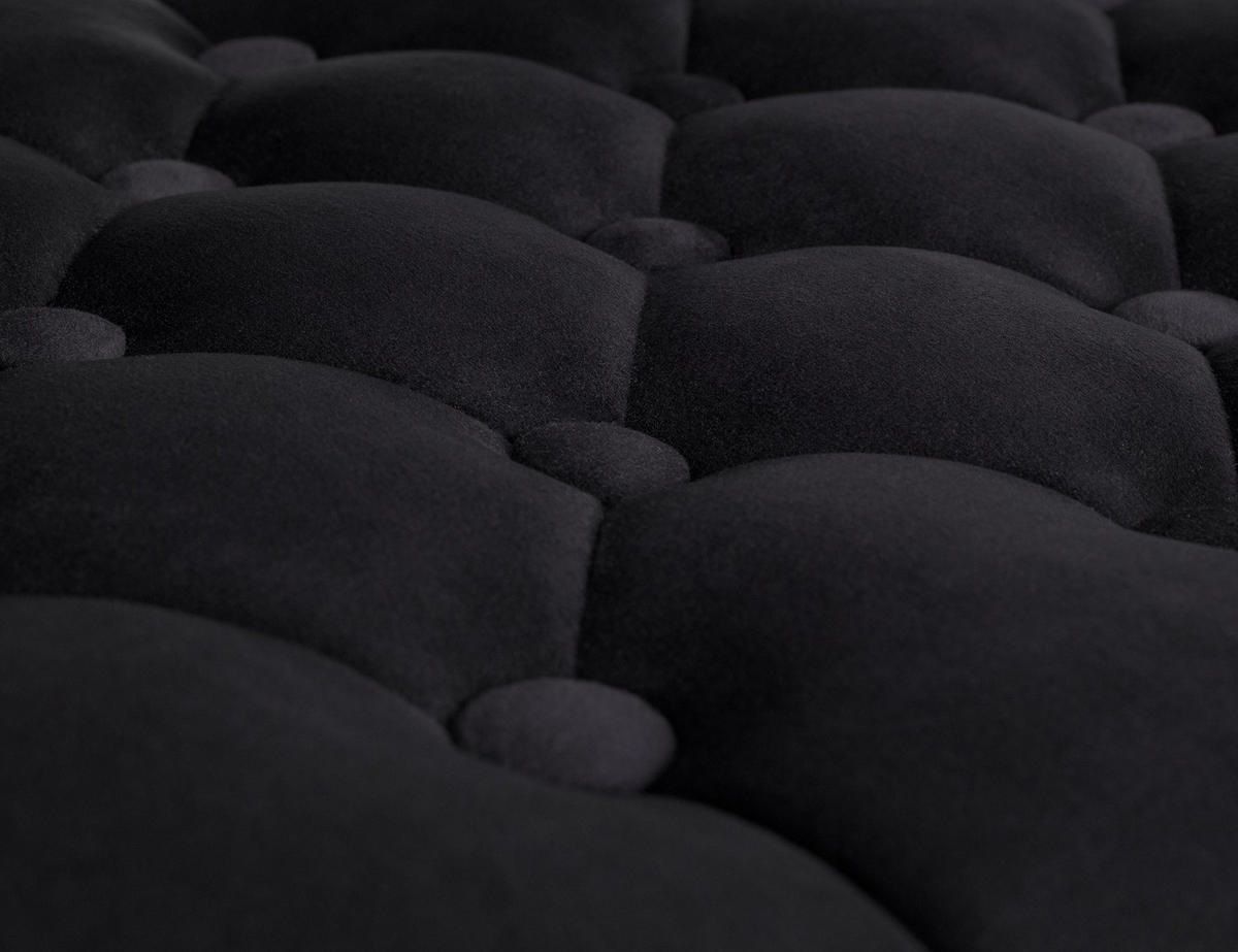BARHOCKER Samt schwarz - Schwarz/Weiß, Textil (62/103/55cm) - CLP