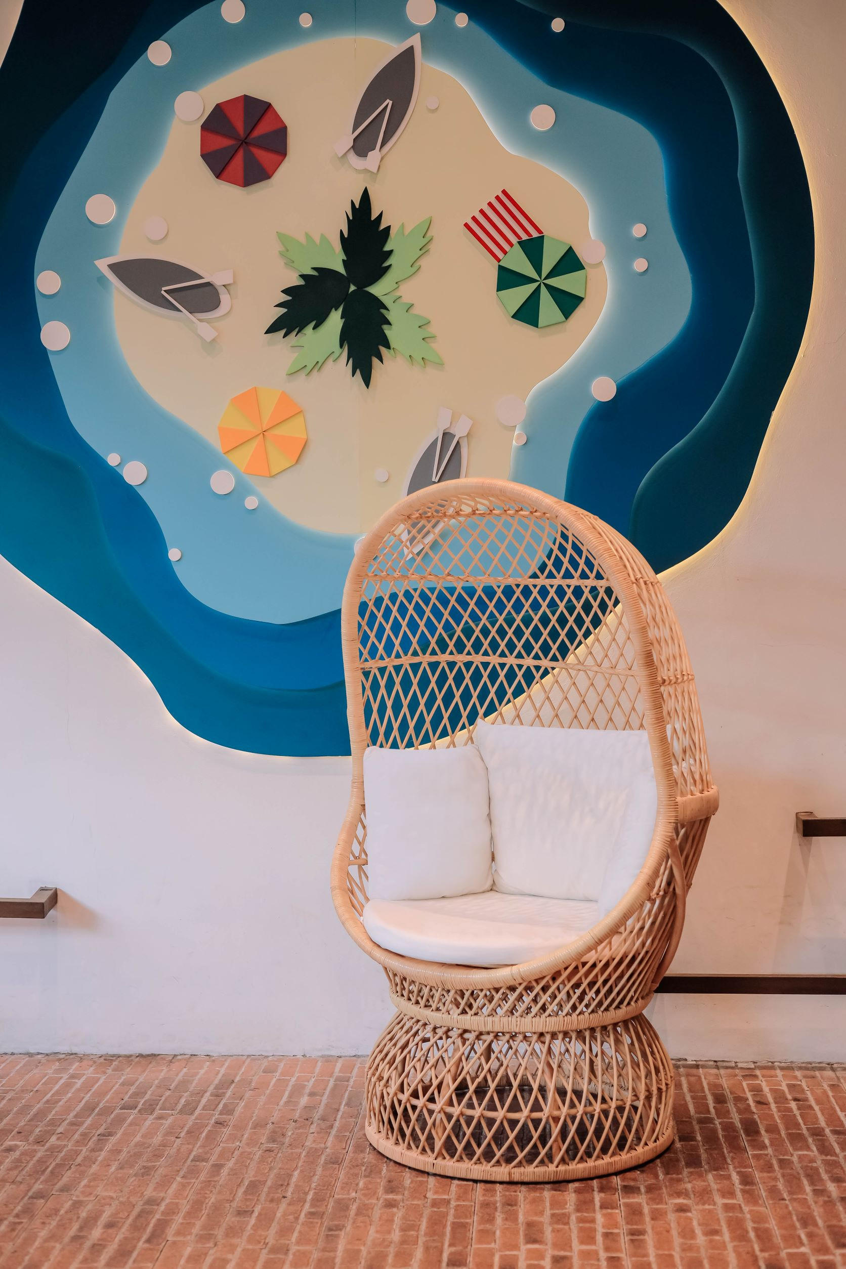 SESSEL Rattan Beige - Braun, Holz (89/152/82cm) - Nordlys