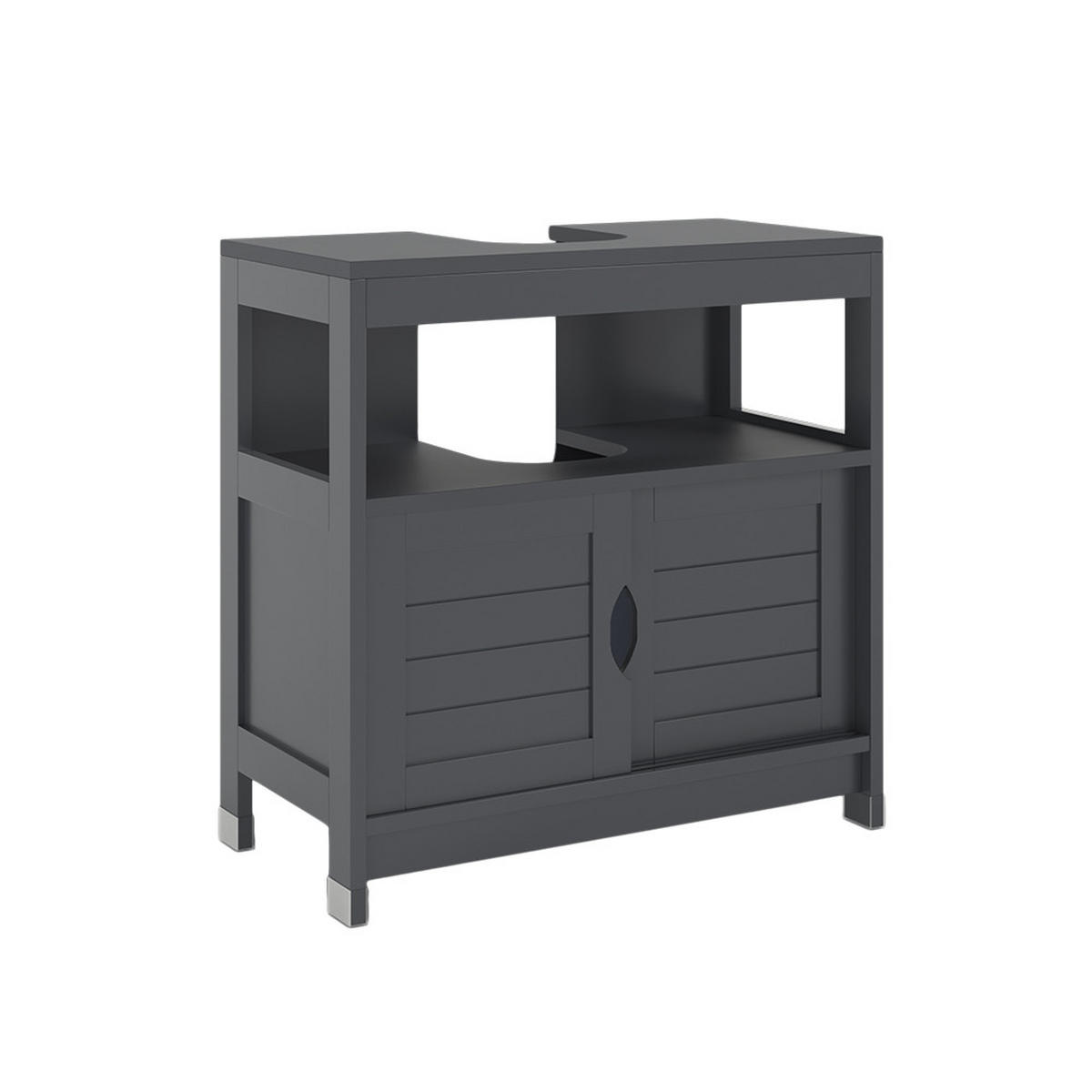WASCHBECKENUNTERSCHRANK Vilda Grau 60 x 60 cm - Grau, Holzwerkstoff (60/60/30cm) - Vicco
