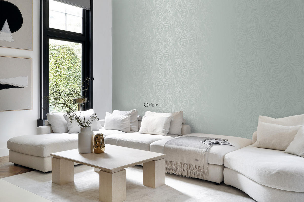 TAPETE Palmenblätter 53 cm x 10.05 m - Grün, Papier (53/1000cm) - Origin Wallcoverings