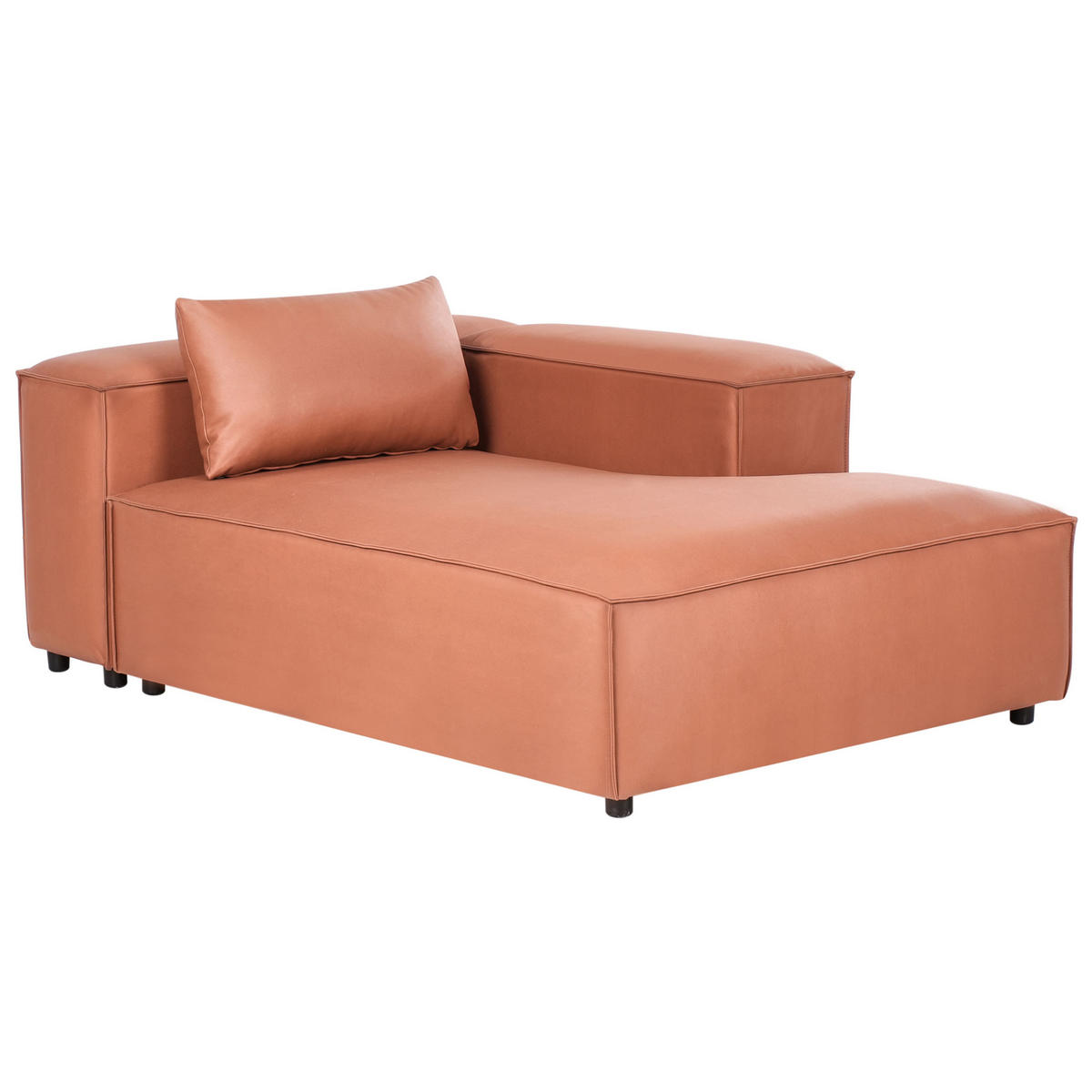 CHAISELONGUE-LINKSSEITIGE Stoff Goldbraun Brande - Goldfarben, Textil (121/70/184cm) - Beliani