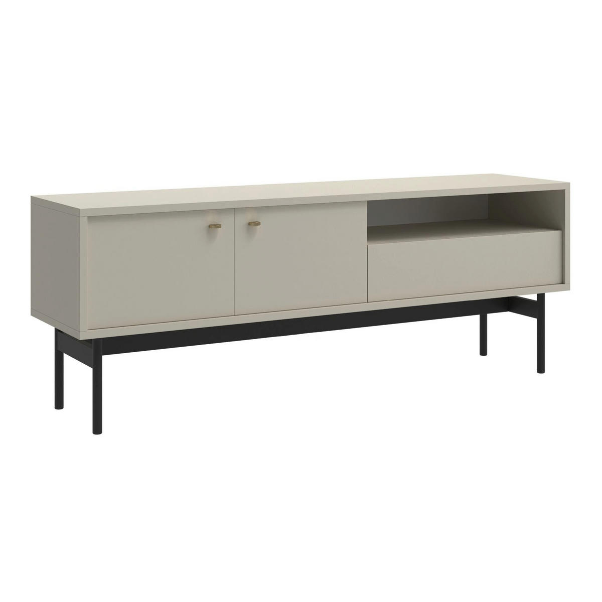 TV-ELEMENT Olar Greige154 cm - Kaschmir/Goldfarben, Holzwerkstoff/Metall (154/56.6/38cm) - Selsey