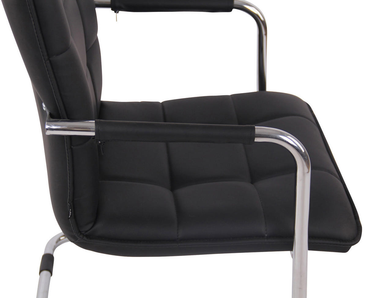 SCHWINGSTUHL Lederlook schwarz - Chromfarben/Schwarz, Textil/Metall (57/89/64cm) - CLP