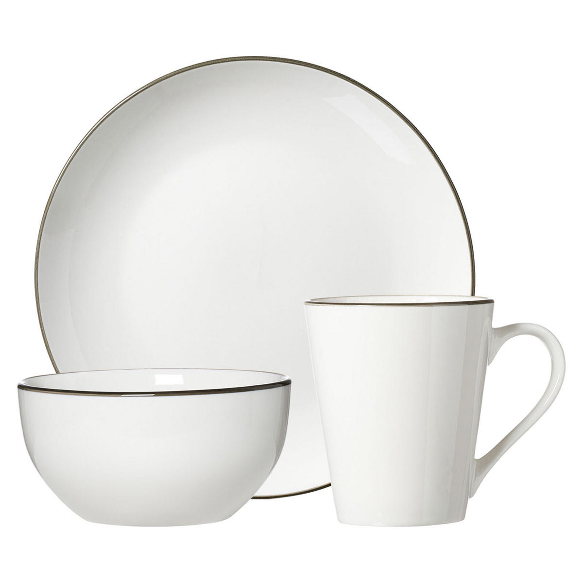 FRÜHSTÜCKS-SET Adela grau 18er Set - Grau, Keramik (1/1/1cm) - Ritzenhoff Breker