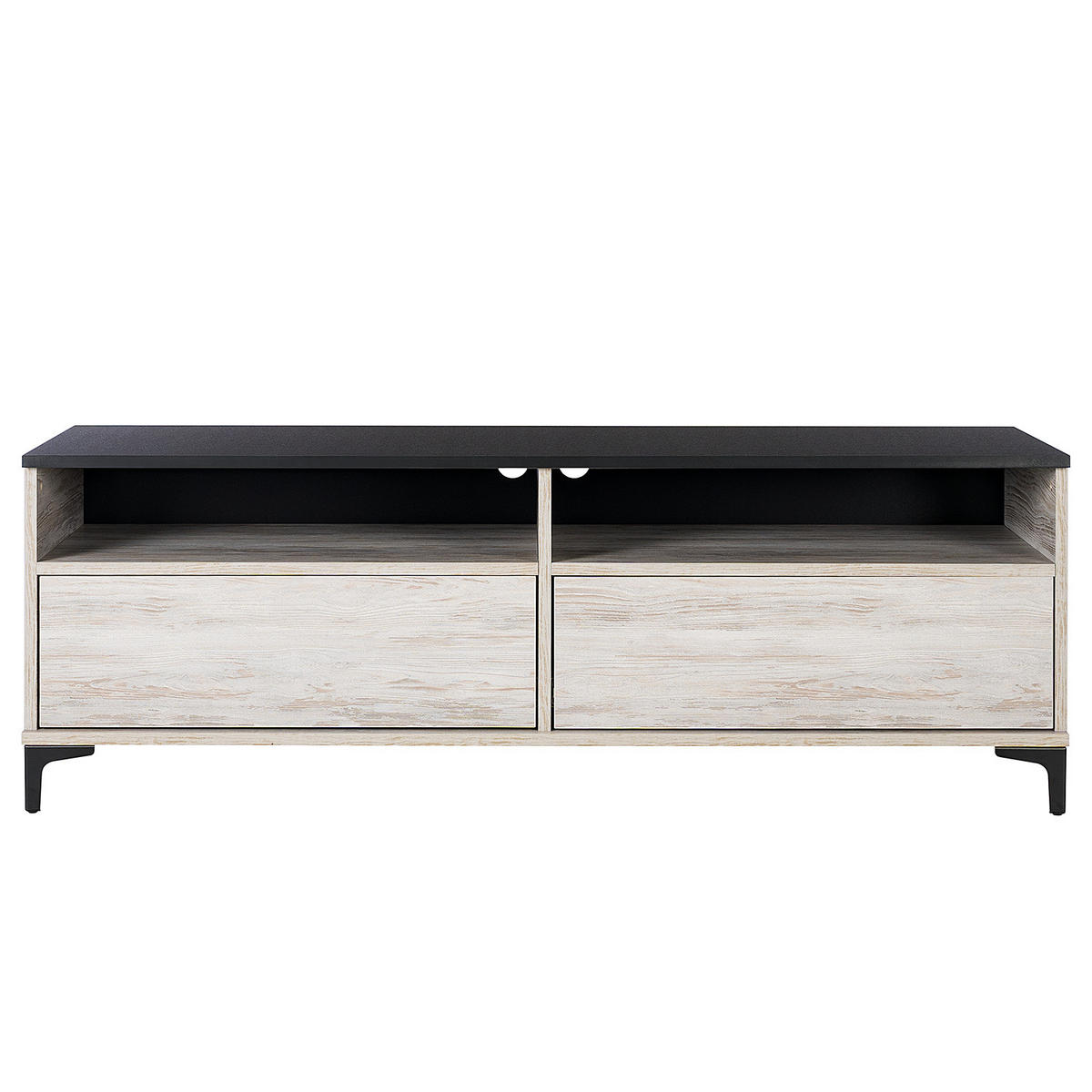 TV-LOWBOARD - Fichte Hell Dekor / Schwarz - Fichtefarben, Holzwerkstoff (150/50/48cm) - home24