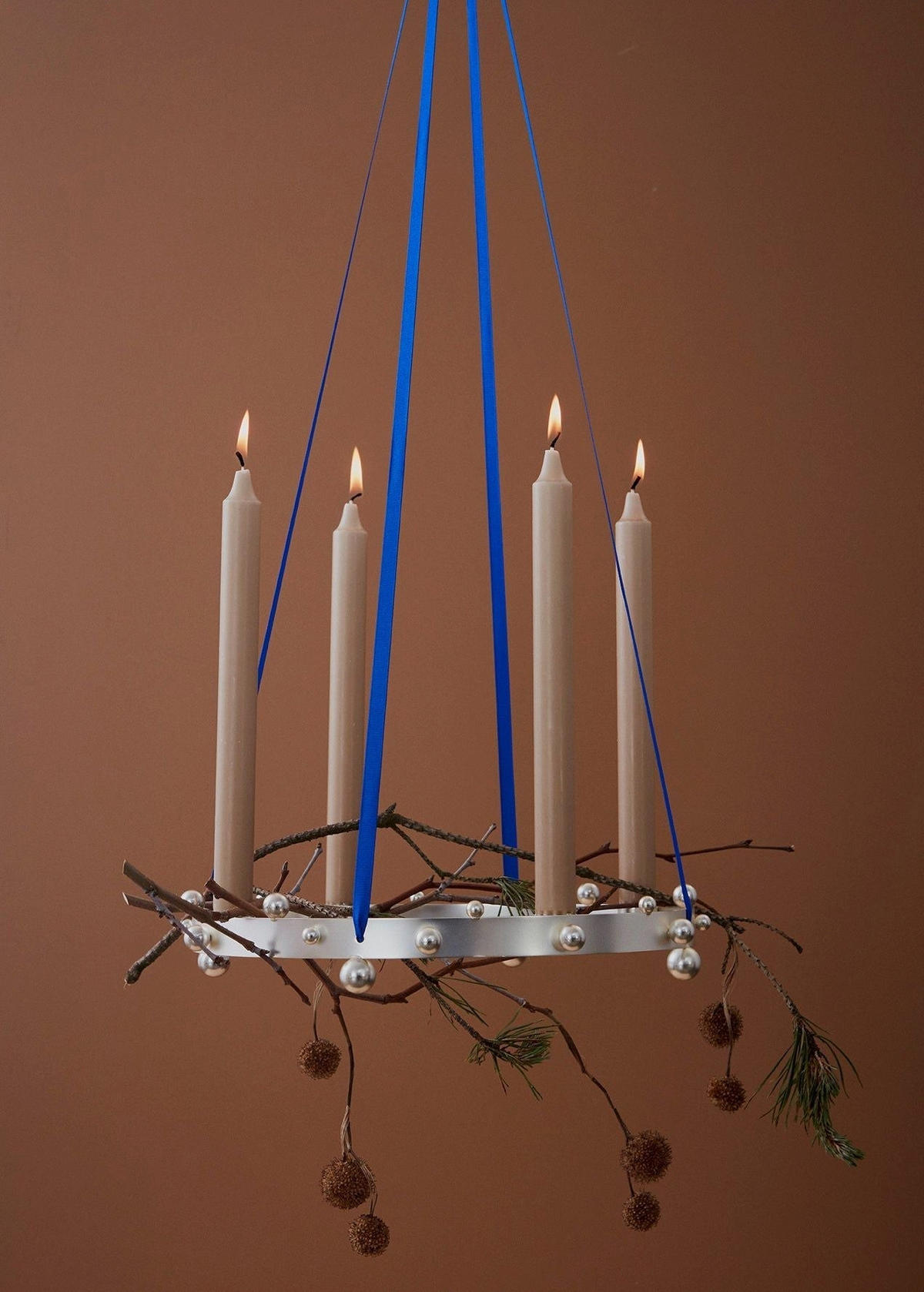 ADVENTSKRANZ Pearl in Silber Ø33 cm - Silberfarben, Metall (5.5cm) - OYOY Living Design