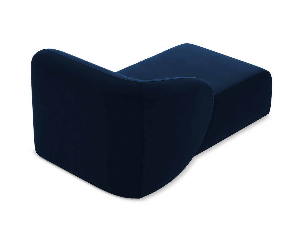 SOFAELEMENT Links Samt Stoff Blau - Türkis/Schwarz, Holzwerkstoff/Kunststoff (91/75/166cm) - Makamii