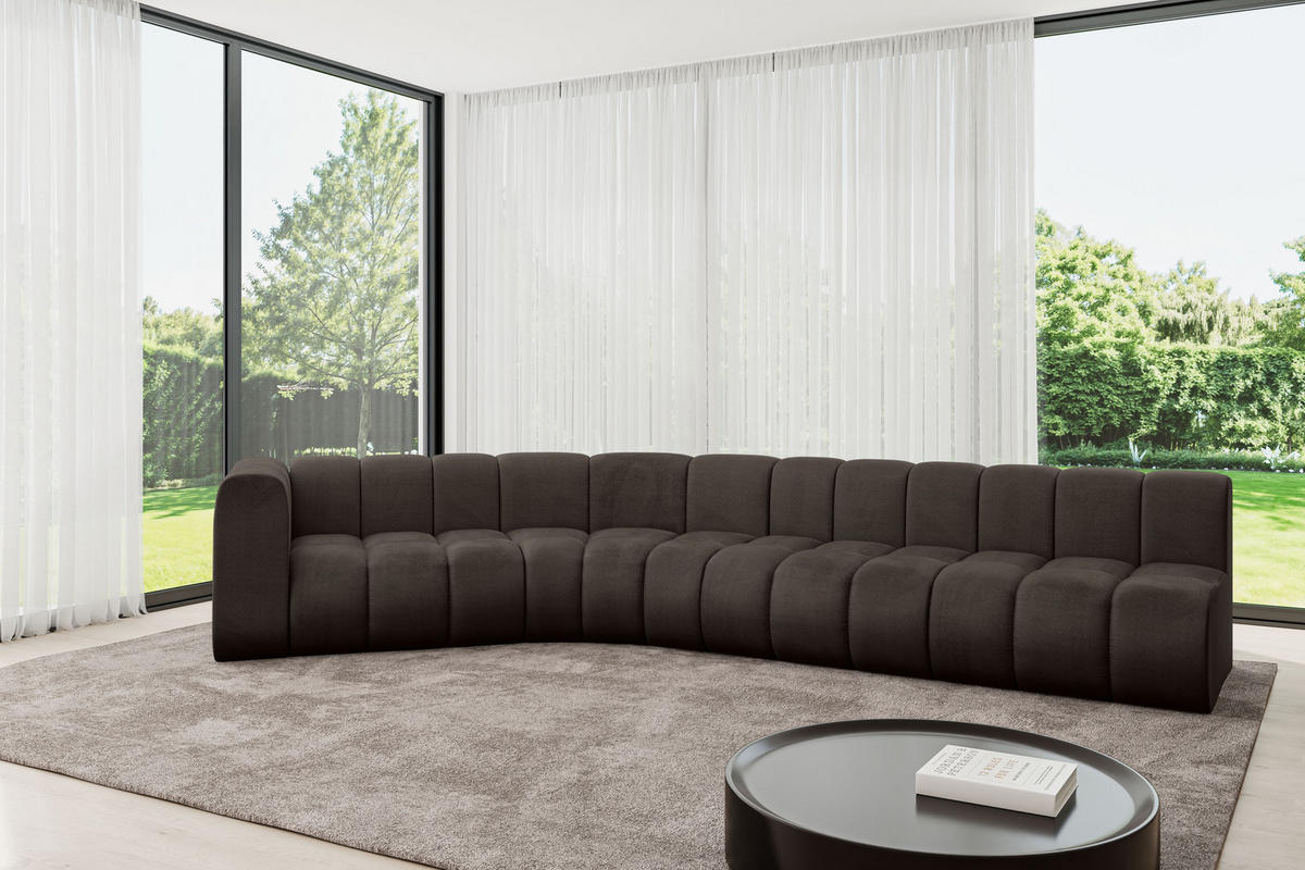 ECKSOFA modulares Sofa Karex-L2 - 399x194x70 cm Braun - Braun, Holzwerkstoff/Textil (399/194cm) - ALTDECOR