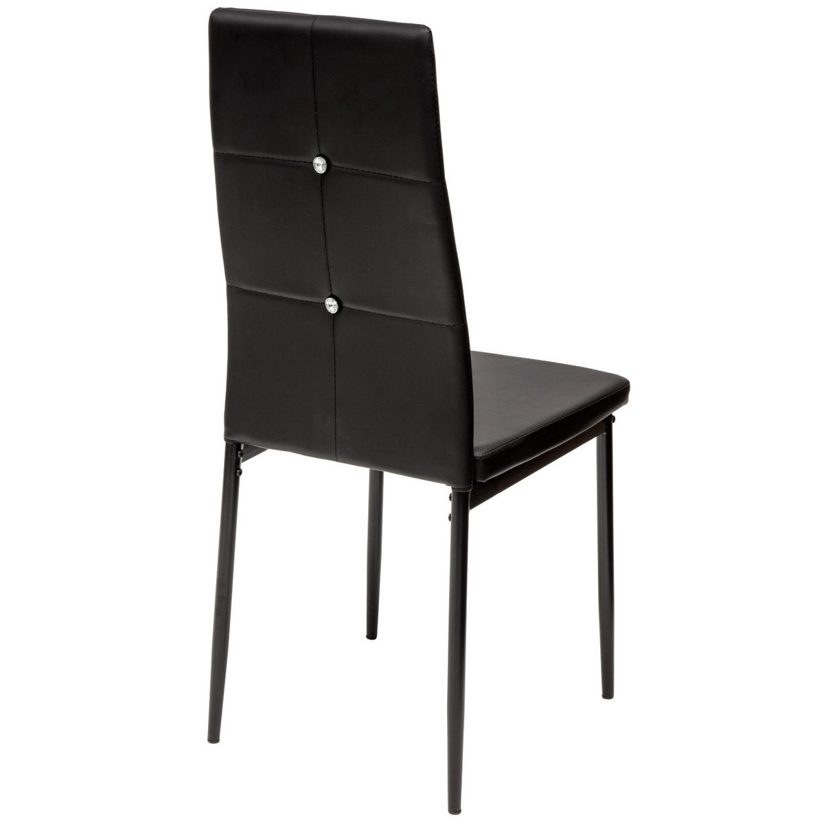 STUHL DIAMOND Lederimitat Metallbeine 4er Set Schwarz - Grau, Kunststoff/Metall (42/98/40cm) - Albatros