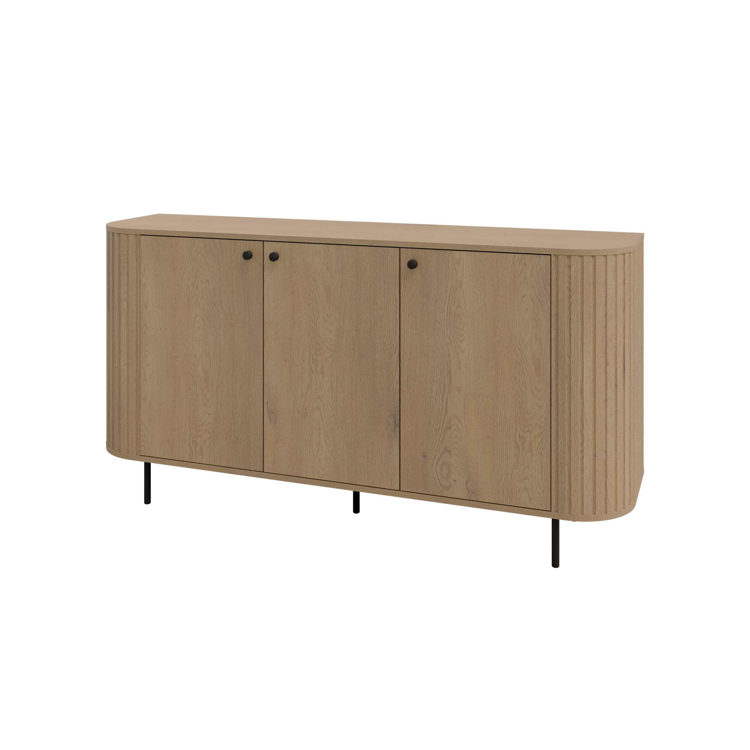 KOMMODE BOLLA 164,6/85,4/42,3cm mit Schubladen 3 Türen Eichefarben - Eichefarben, Holzwerkstoff (164.6/85.4/42.3cm) - MASSENO