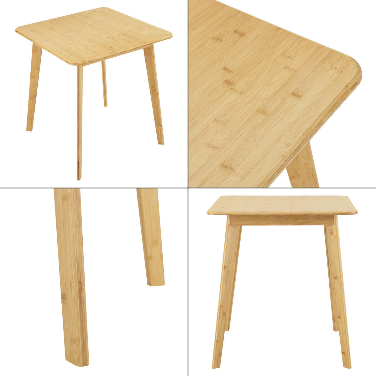 ESSTISCH Närpes - Naturfarben, Holz (70/70/75cm) - [en.casa]