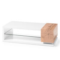 COUCHTISCH - Weiß / Eiche Dekor - Weiß/Braun, Holzwerkstoff (60/120/36cm) - home24