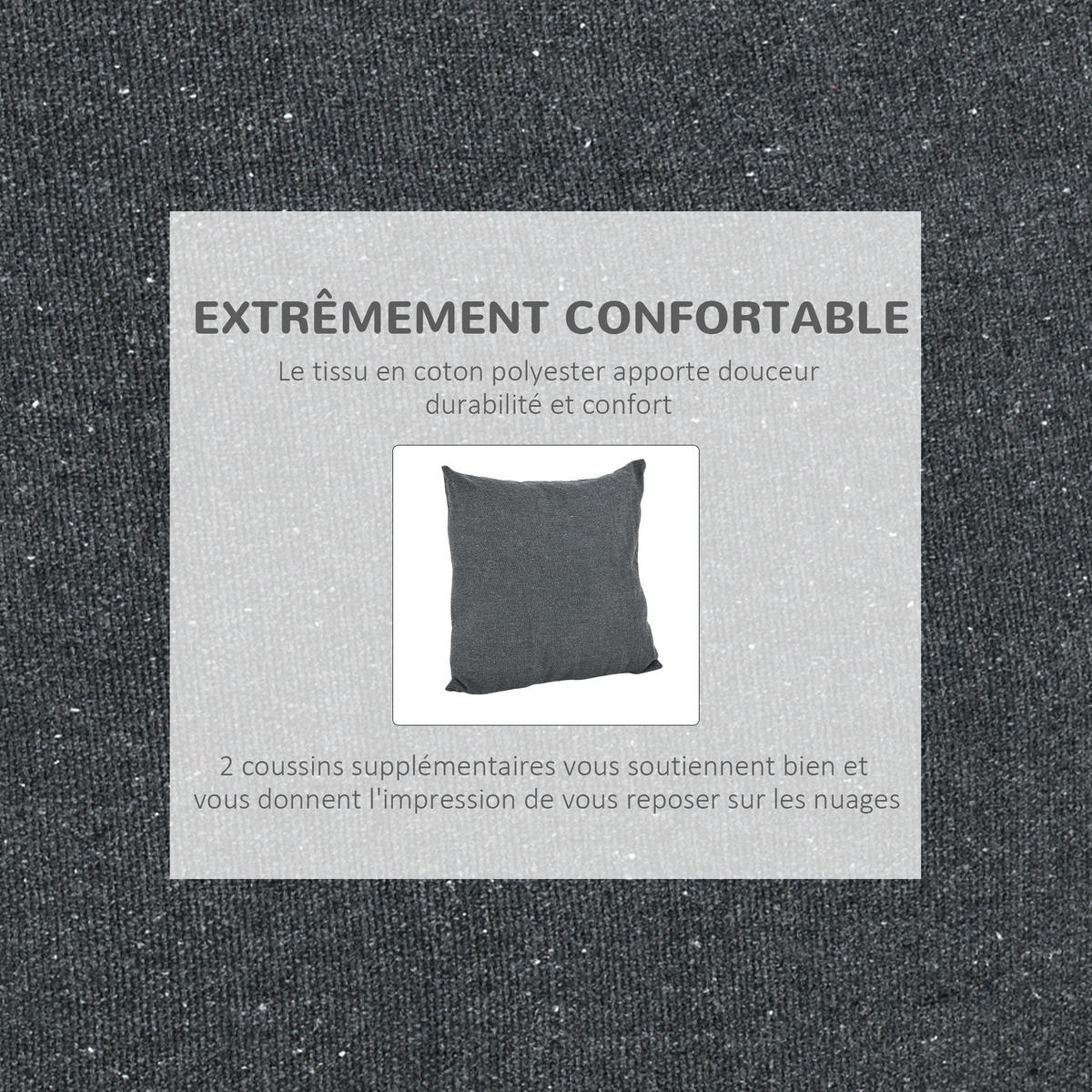 HÄNGESESSEL DE-15300 2 Kissen aus Baumwoll-Polyester Dunkelgrau - Grau, Textil (130/3/100cm) - ComfortXL