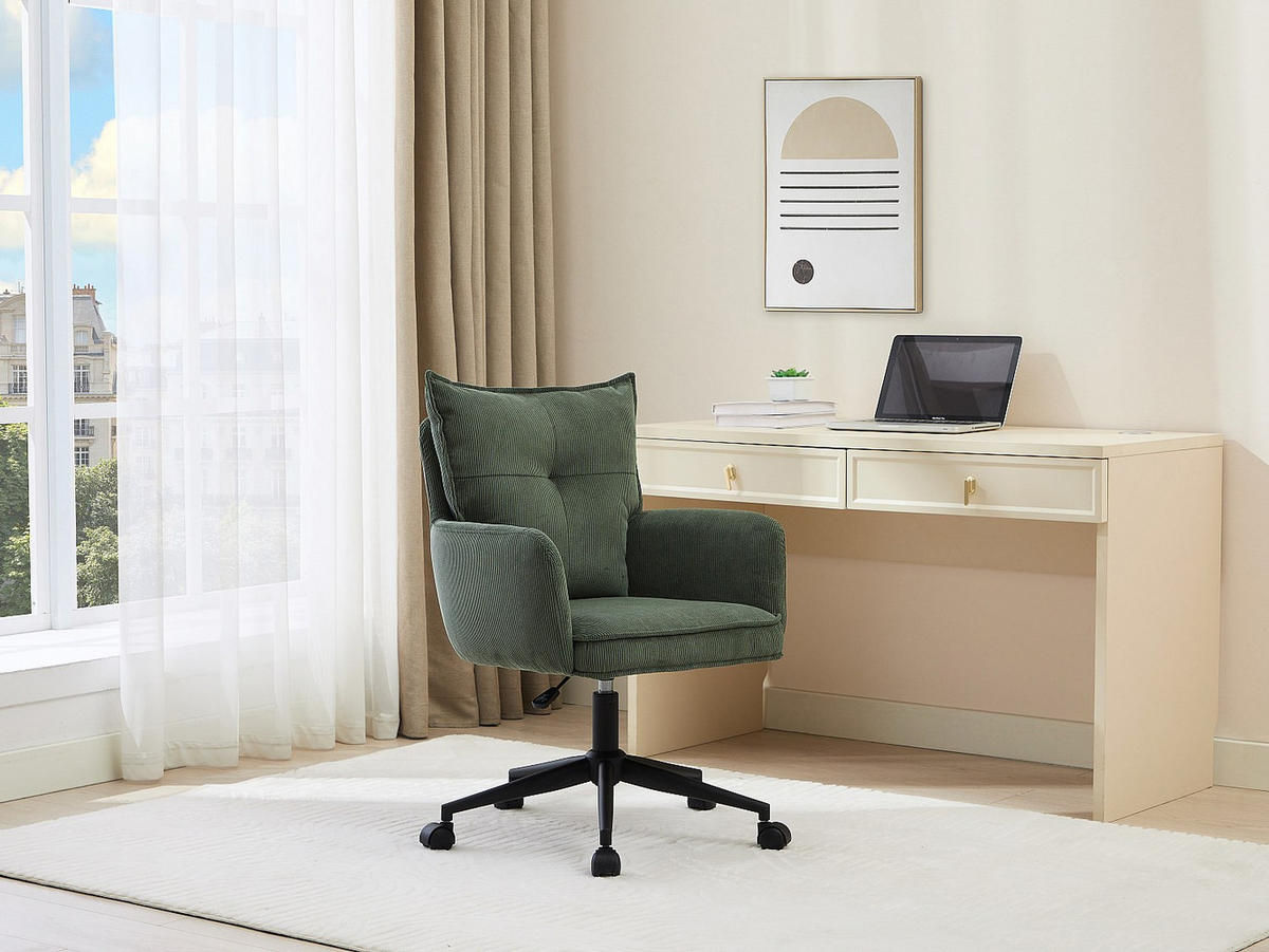 BÜROSTUHL ohne Armlehnen - 59.5 cm x 64 cm - stoff - grün Bataru - Grün, Textil (59.5/88/64cm) - Vente-Unique