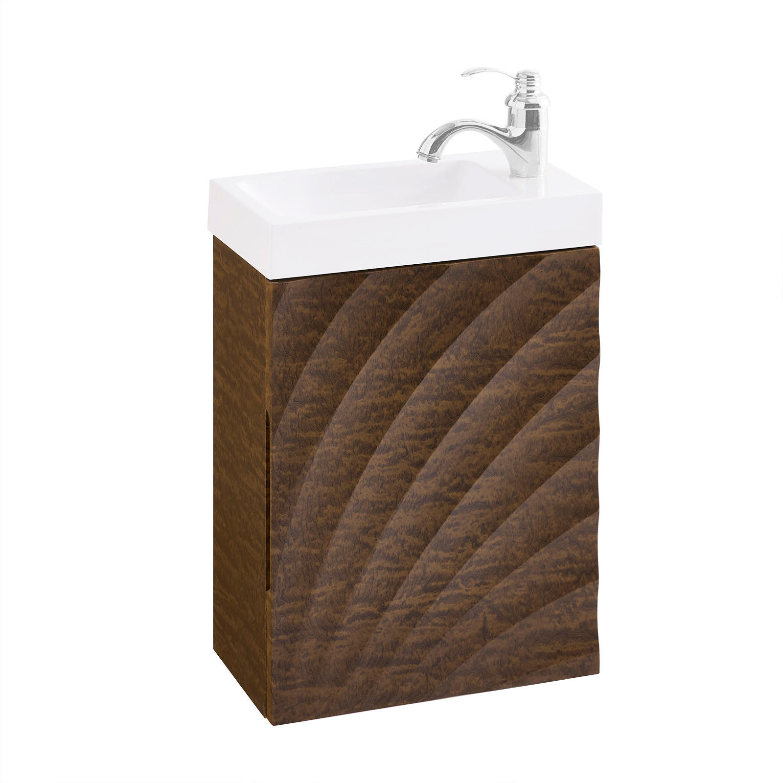 WASCHBECKENUNTERSCHRANK Braun - Braun/Weiß, Keramik/Holzwerkstoff (40/56/22cm) - SoBuy