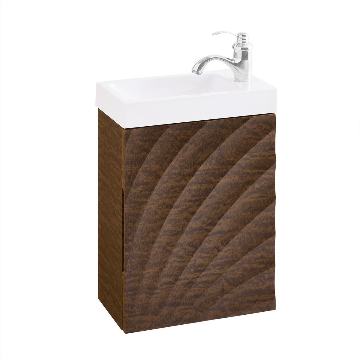 WASCHBECKENUNTERSCHRANK Braun - Braun/Weiß, Keramik/Holzwerkstoff (40/56/22cm) - SoBuy