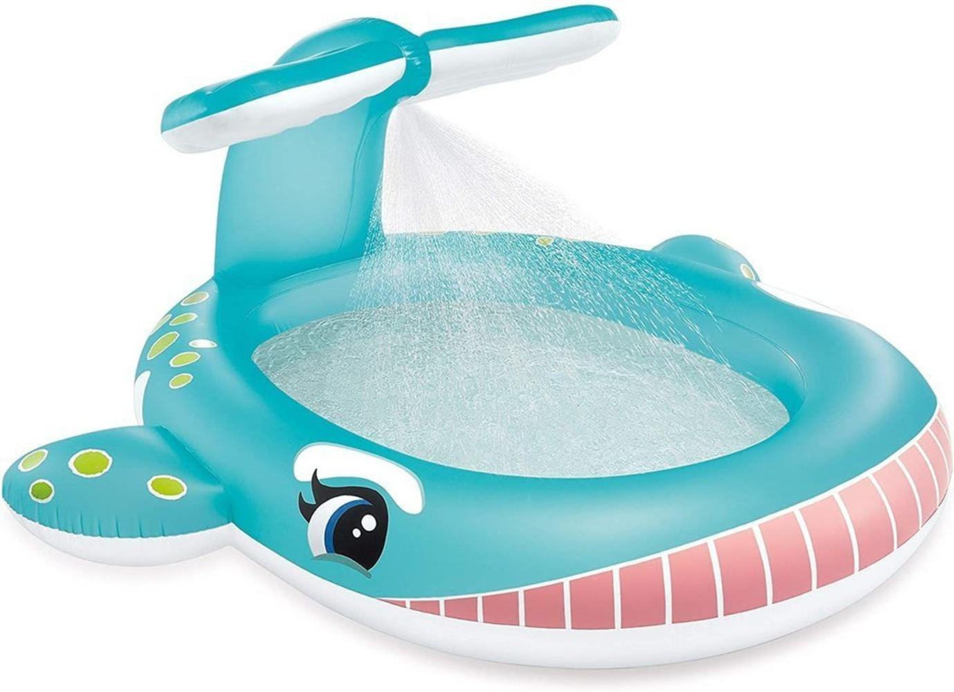 PLANSCHBECKEN Kinder Wal mit Dusche - Blau, Kunststoff (196/196/91cm)