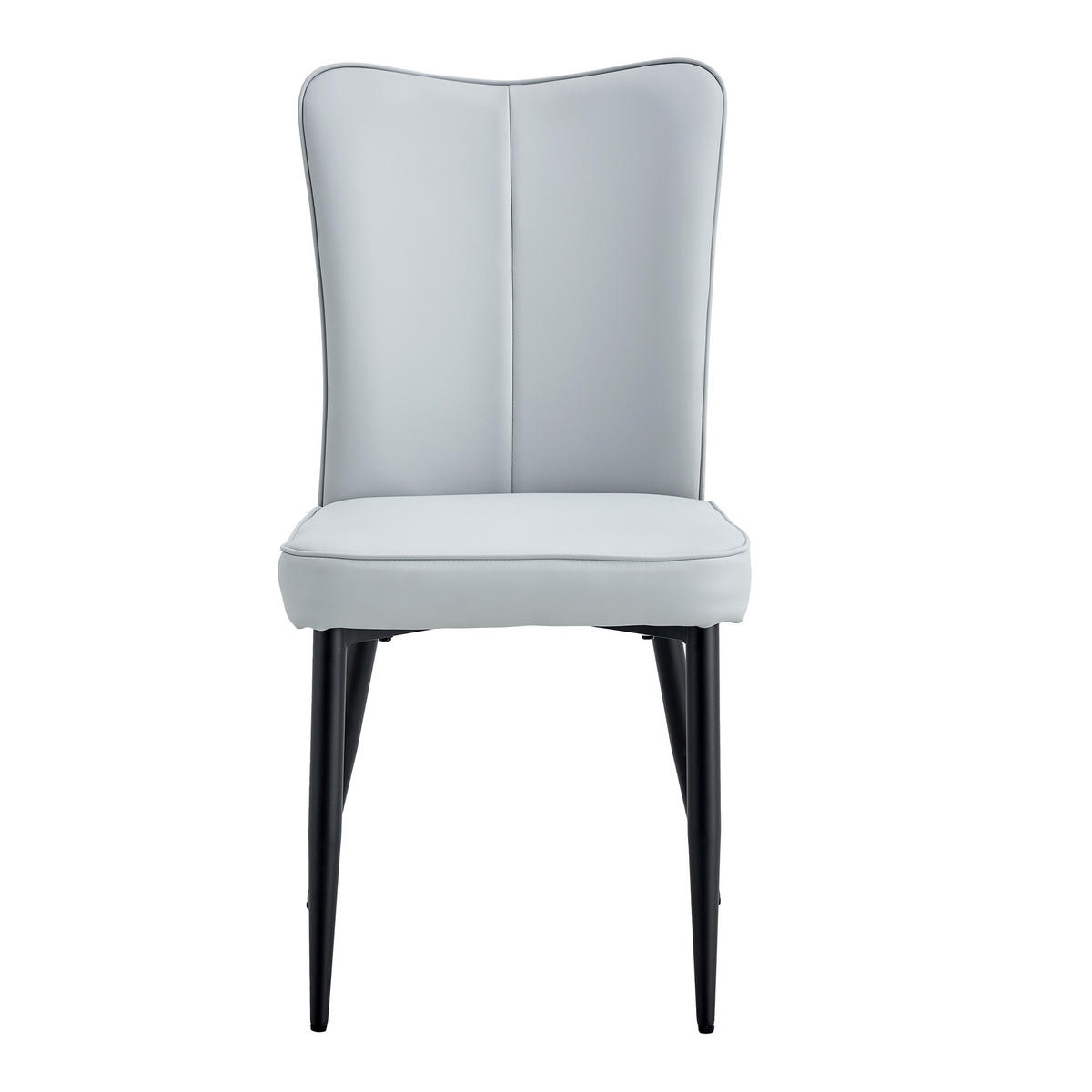 STUHL-SET DE-36516 2 Stück mit PU-Bezug und Metallbeinen Hellgrau - Hellgrau, Metall (44/89/45cm) - ComfortXL