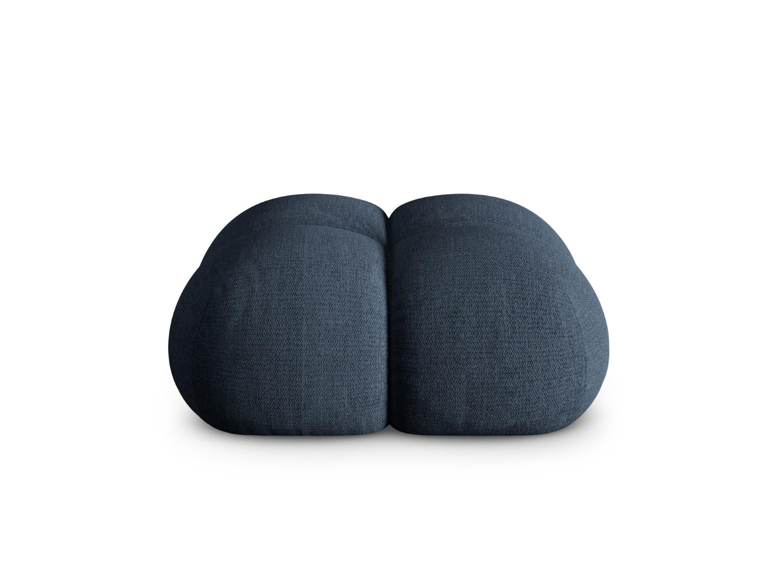POUF Loretto aus strukturiertem Stoff dunkelblau - Dunkelblau, Textil (90/40/90cm) - Cosmopolitan Design