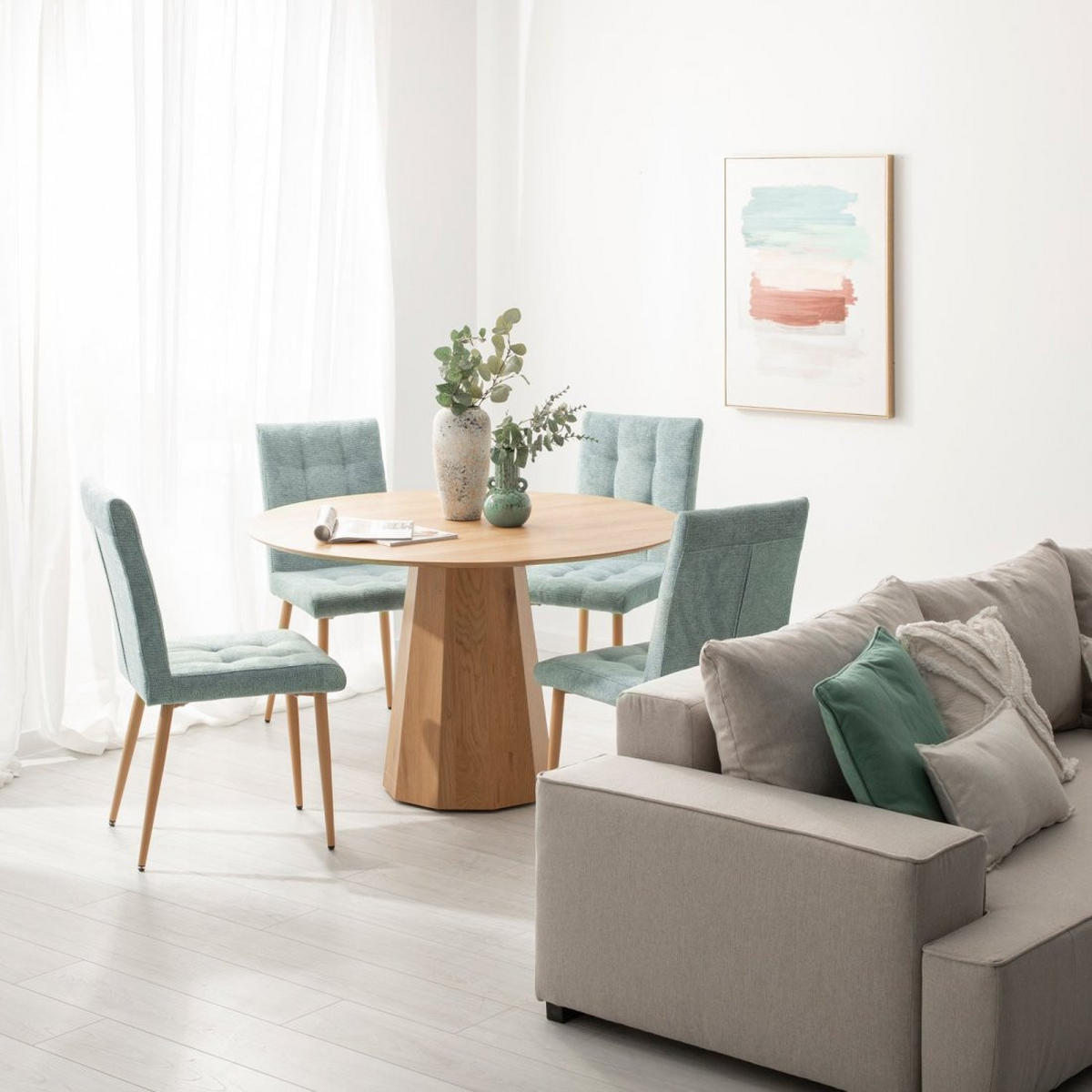 ESSZIMMERSTUHL Leia Grün 44 cm x 92 cm - Grün, Textil (44/92/60cm)