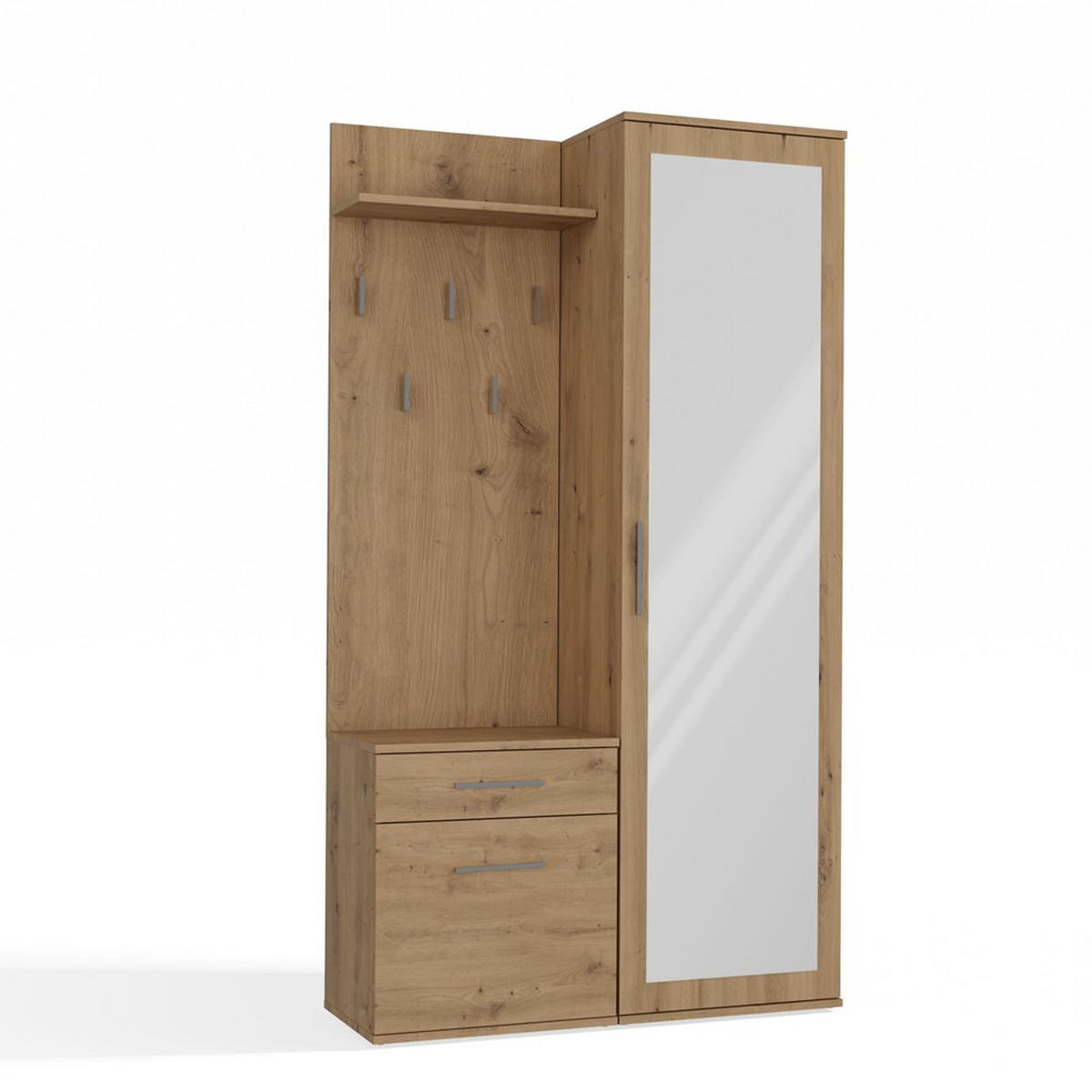 ŠATNÍK moderní se zrcadlem Skříň Duo Artisan 100/180/35 - dub artisan, kompozitní dřevo (100/180/35cm) - RAUMHIRSCH FURNITURE