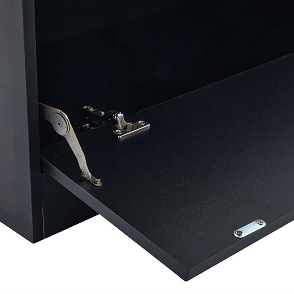 VITRINE mit 16-farbige LED-Beleuchtung in Schwarz Matt - Schwarz, Holz (35/120/80cm) - KOMHTOM