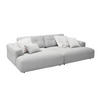 BIG SOFA MIKA Silber Cord - Silberfarben/Schwarz, Kunststoff/Textil (300/86/167cm) - KAWOLA
