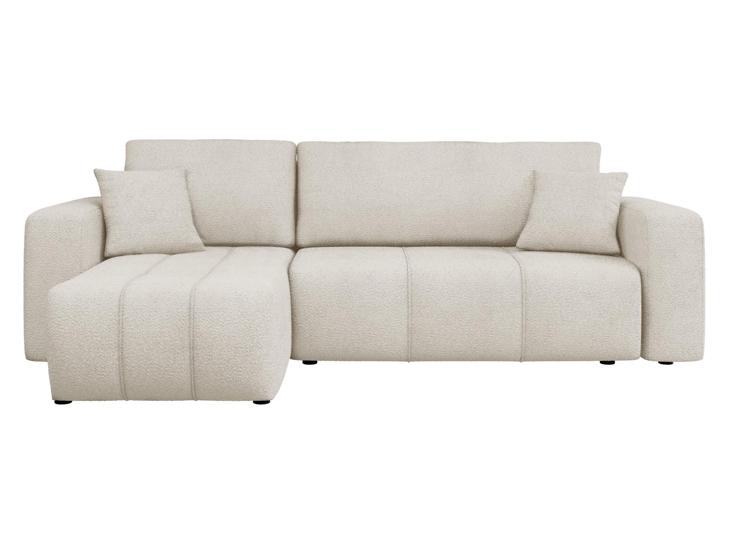 ECKSOFA Furyn Boucle - Schwarz/Naturfarben, Holzwerkstoff/Kunststoff (244/145cm) - MIRJAN24